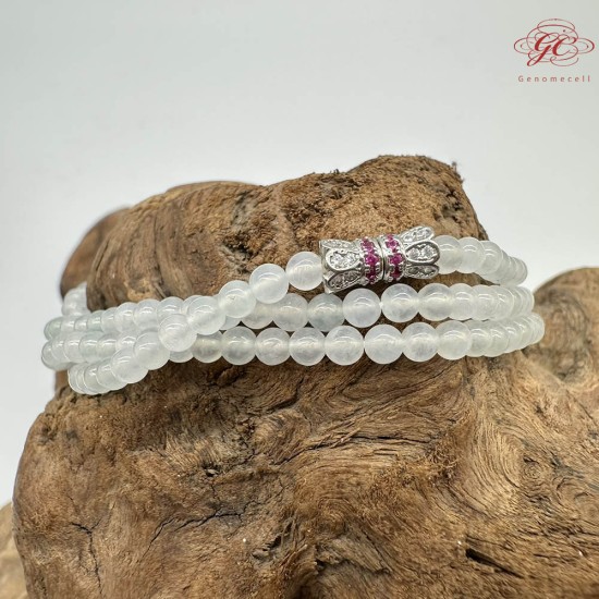 【肌容雪】天然緬甸A貨冰種翡翠多圈珠串鍊 編號924