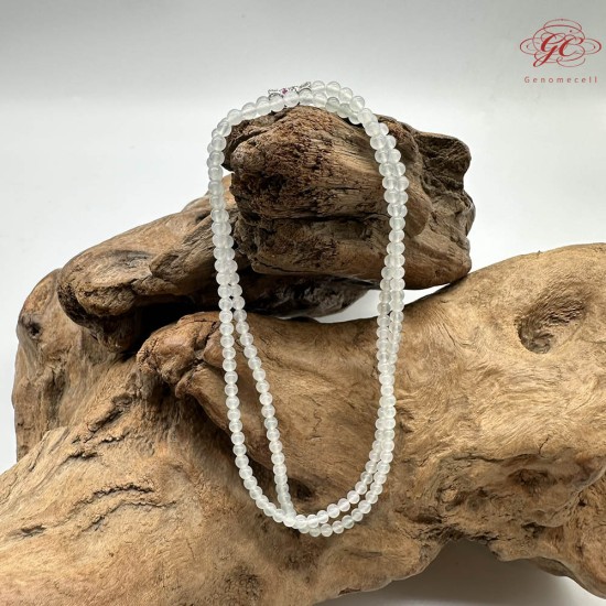 【肌容雪】天然緬甸A貨冰種翡翠多圈珠串鍊 編號924