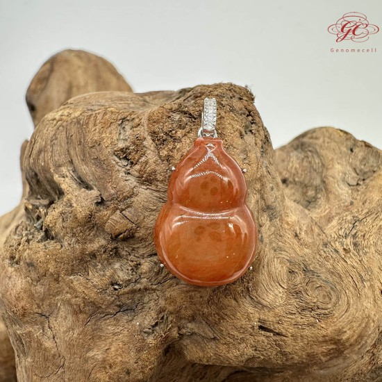 【肌容雪】天然緬甸A貨紅翡翠葫蘆造型吊墜 編號925