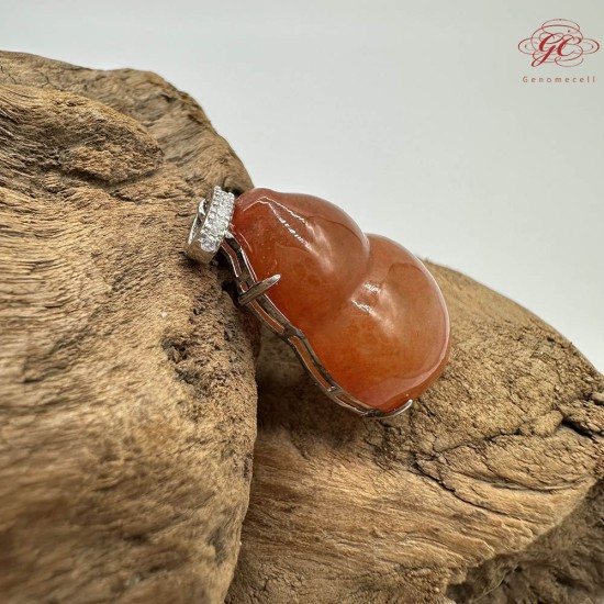 【肌容雪】天然緬甸A貨紅翡翠葫蘆造型吊墜 編號925