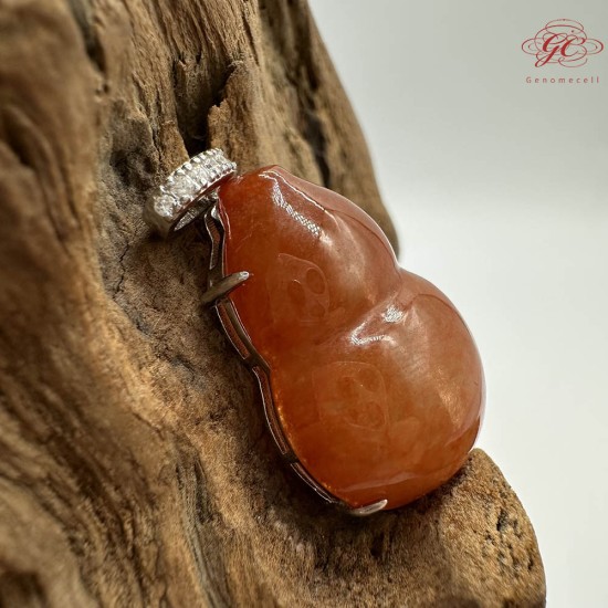 【肌容雪】天然緬甸A貨紅翡翠葫蘆造型吊墜 編號925