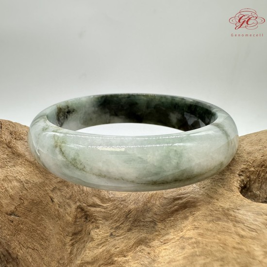 【肌容雪】天然美石冰墨雙輝平安鐲 編號B217(鐲圍57.6mm#18號)