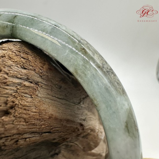 【肌容雪】天然美石冰墨雙輝平安鐲 編號B217(鐲圍57.6mm#18號)