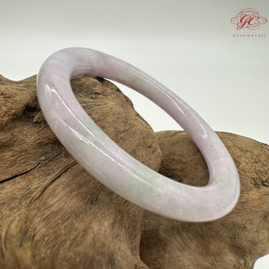 【肌容雪】天然美石紫夢雲翠圓條手鐲 編號B218(鐲圍56.3mm#17.5號)
