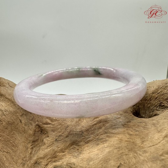 【肌容雪】天然美石紫夢雲翠圓條手鐲 編號B218(鐲圍56.3mm#17.5號)