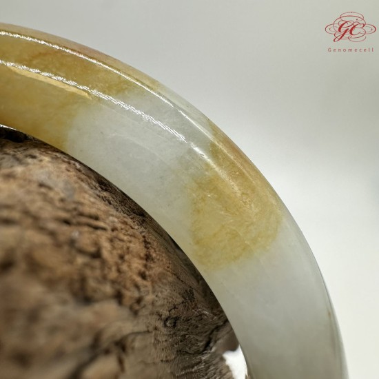 【肌容雪】天然美石黃白雙彩平安鐲 編號B219(鐲寬50.3mm#16號) 【肌容雪】天然美石黃白雙彩平安鐲 編號B219(鐲寬50.3mm#16號)
