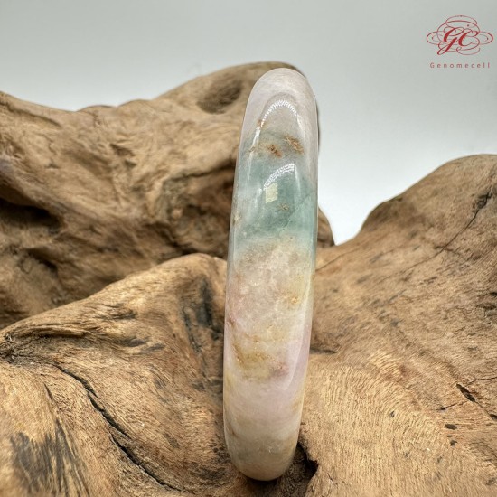 【肌容雪】天然美石粉紫三彩撒金圓條手鐲 編號B220(鐲圍55.4mm#17.5號) 【肌容雪】天然美石粉紫三彩撒金圓條手鐲 編號B220(鐲圍55.4mm#17.5號)