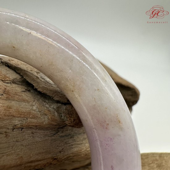 【肌容雪】天然美石粉紫三彩撒金圓條手鐲 編號B220(鐲圍55.4mm#17.5號) 【肌容雪】天然美石粉紫三彩撒金圓條手鐲 編號B220(鐲圍55.4mm#17.5號)