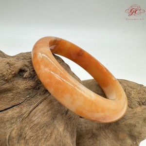 【肌容雪】天然美石赤焰流霞平安鐲 編號B221(鐲圍57.3mm#18號)