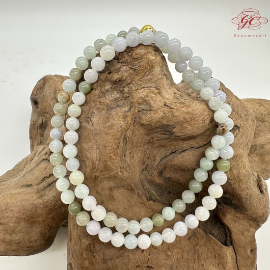 【肌容雪】天然美石花影流光多彩珠串 編號B222 【肌容雪】天然美石花影流光多彩珠串 編號B222