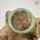 【肌容雪】天然美石冰芹綠飄花平安鐲 編號B223(鐲圍54.5mm#17號)