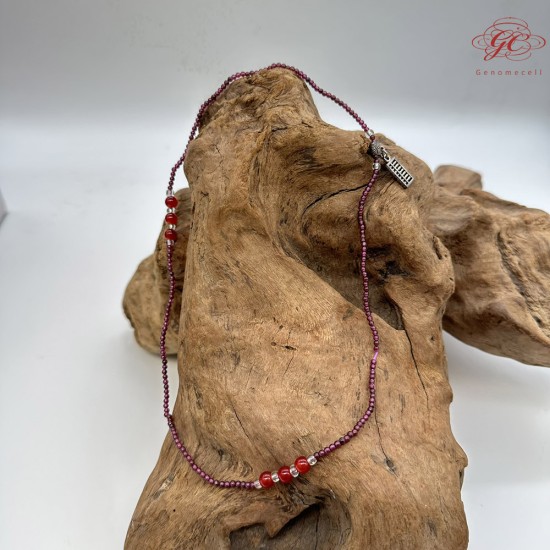 【肌容雪】算盤銀飾造型碧璽多圈珠鍊 編號B61