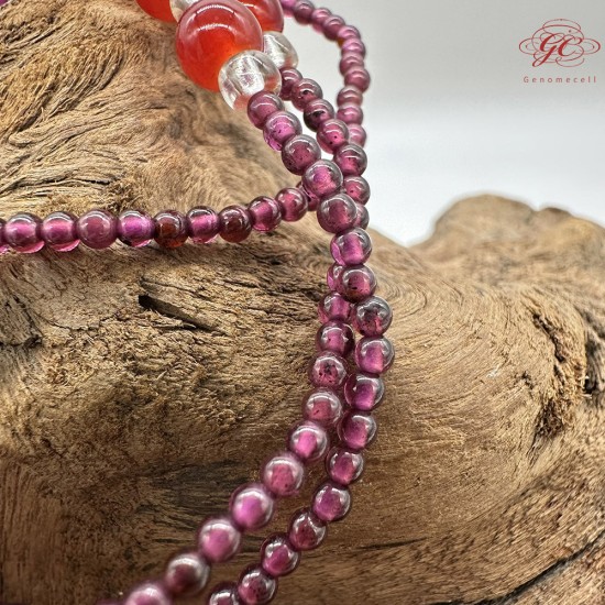 【肌容雪】算盤銀飾造型碧璽多圈珠鍊 編號B61