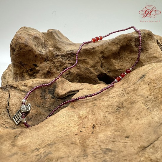 【肌容雪】算盤銀飾造型碧璽多圈珠鍊 編號B61