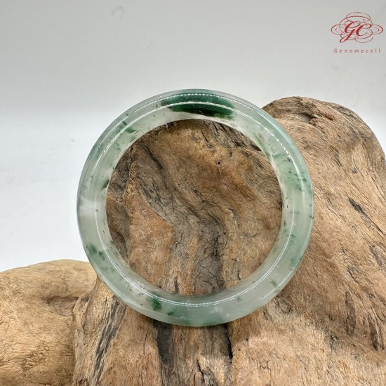 【肌容雪】天然非洲翠-冰雪飄花翠鐲 編號F01(鐲圍55.7mm#17.5號) 【肌容雪】天然非洲翠-冰雪飄花翠鐲 編號F01(鐲圍55.7mm#17.5號)