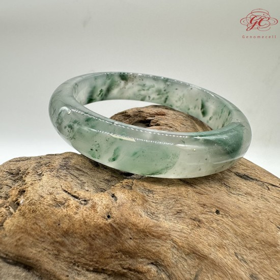 【肌容雪】天然非洲翠-冰雪飄花翠鐲 編號F01(鐲圍55.7mm#17.5號) 【肌容雪】天然非洲翠-冰雪飄花翠鐲 編號F01(鐲圍55.7mm#17.5號)