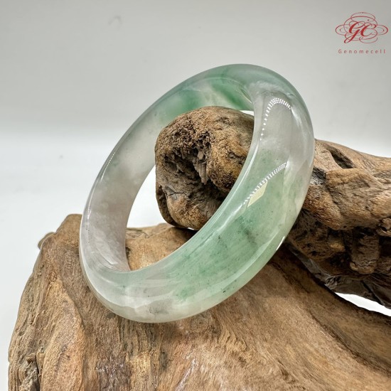【肌容雪】天然非洲翠-薄霧翠綠鐲 編號F05(鐲圍59.0mm#18.5號) 【肌容雪】天然非洲翠-薄霧翠綠鐲 編號F05(鐲圍59.0mm#18.5號)