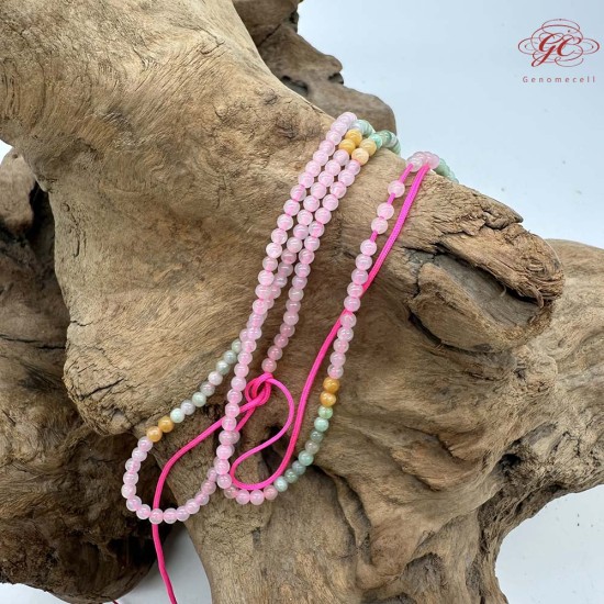 【肌容雪】天然緬甸A貨翡翠小米珠多圈珠串鍊 編號1002