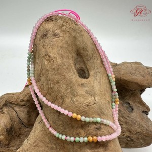 【肌容雪】天然緬甸A貨翡翠小米珠多圈珠串鍊 編號1002