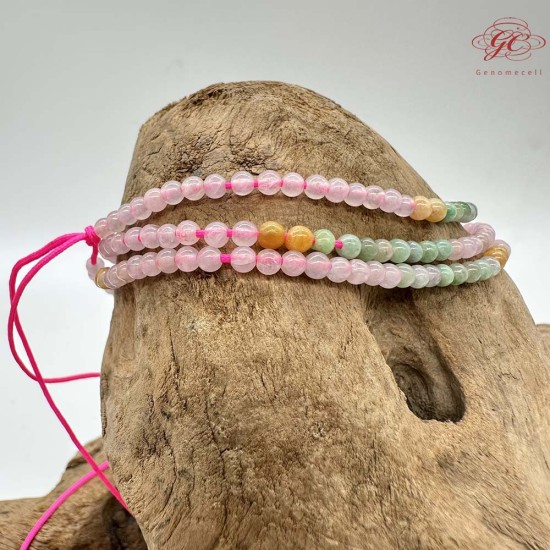 【肌容雪】天然緬甸A貨翡翠小米珠多圈珠串鍊 編號1002