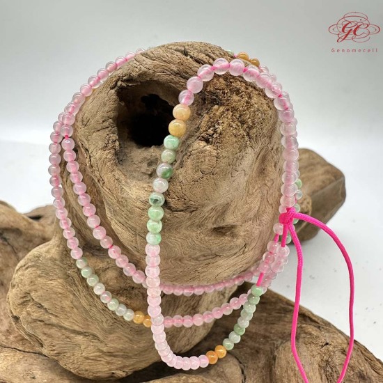 【肌容雪】天然緬甸A貨翡翠小米珠多圈珠串鍊 編號1002