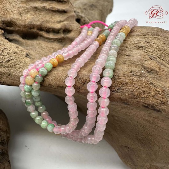 【肌容雪】天然緬甸A貨翡翠小米珠多圈珠串鍊 編號1002