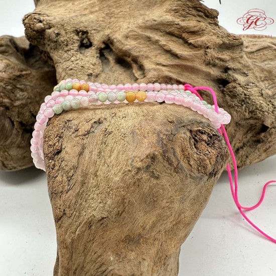 【肌容雪】天然緬甸A貨翡翠小米珠多圈珠串鍊 編號1002