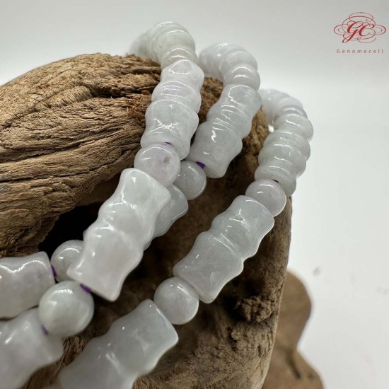 【肌容雪】天然緬甸A貨翡翠竹節珠多圈珠串鍊 編號1003