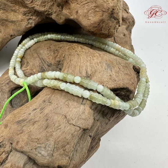 【肌容雪】天然緬甸A貨翡翠竹節珠多圈珠串鍊 編號1004