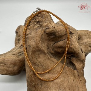 【肌容雪】天然緬甸A貨冰種黃翡多圈珠串鍊 編號1022