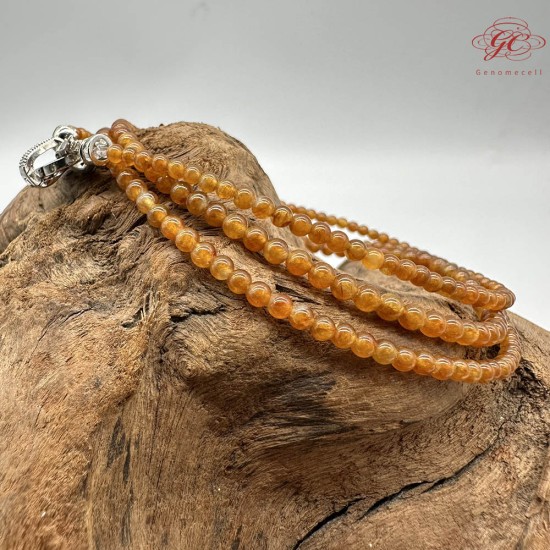 【肌容雪】天然緬甸A貨冰種黃翡多圈珠串鍊 編號1022