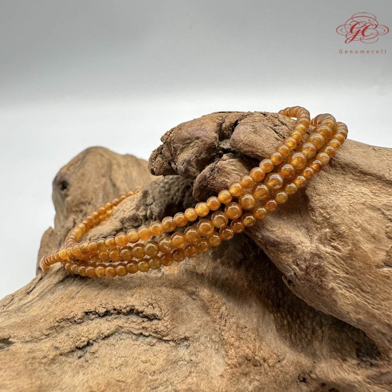 【肌容雪】天然緬甸A貨冰種黃翡多圈珠串鍊 編號1022