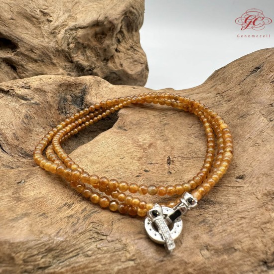 【肌容雪】天然緬甸A貨冰種黃翡多圈珠串鍊 編號1022