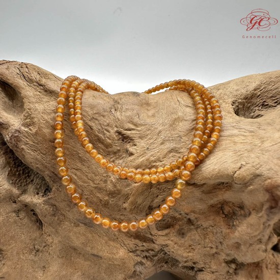 【肌容雪】天然緬甸A貨冰種黃翡多圈珠串鍊 編號1022