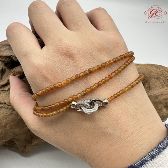 【肌容雪】天然緬甸A貨冰種黃翡多圈珠串鍊 編號1022