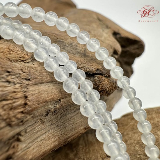 【肌容雪】天然緬甸A貨冰種翡翠白月光多圈珠串鍊 編號1023