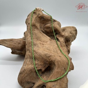 【肌容雪】天然緬甸A貨冰種翡翠皇家綠多圈珠串鍊 編號1024