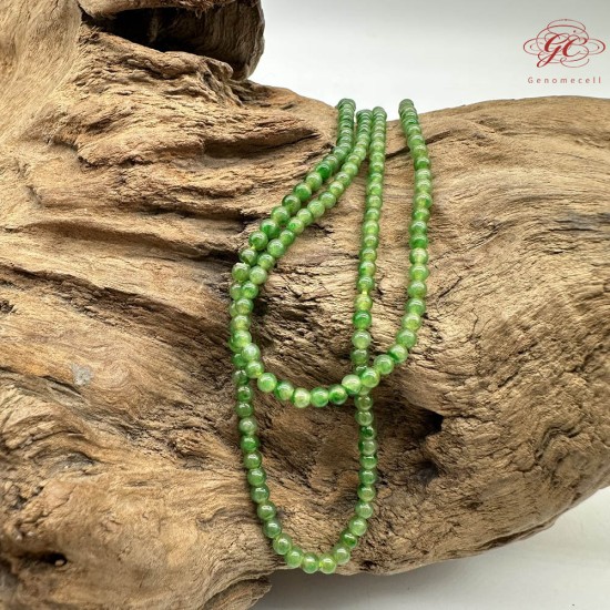 【肌容雪】天然緬甸A貨冰種翡翠皇家綠多圈珠串鍊 編號1024