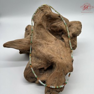 【肌容雪】天然緬甸A貨多彩翡翠多圈珠串 編號1027