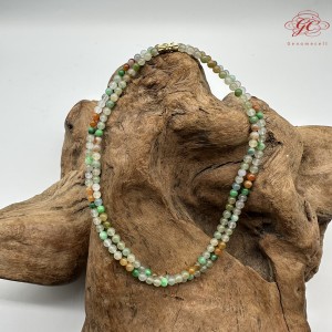 【肌容雪】天然緬甸A貨多彩翡翠多圈珠串 編號1027