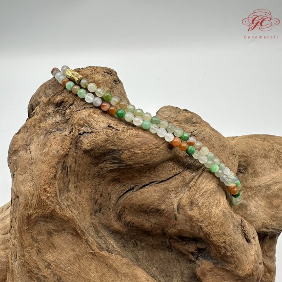 【肌容雪】天然緬甸A貨多彩翡翠多圈珠串 編號1027