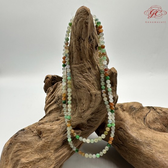 【肌容雪】天然緬甸A貨多彩翡翠多圈珠串 編號1027