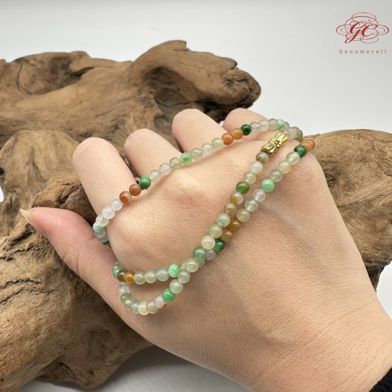 【肌容雪】天然緬甸A貨多彩翡翠多圈珠串 編號1027