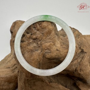  【肌容雪】天然緬甸A貨白底青翡翠美人條手鐲 編號1028(鐲圍57.6mm#18號)