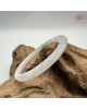  【肌容雪】天然緬甸A貨白底青翡翠美人條手鐲 編號1028(鐲圍57.6mm#18號)