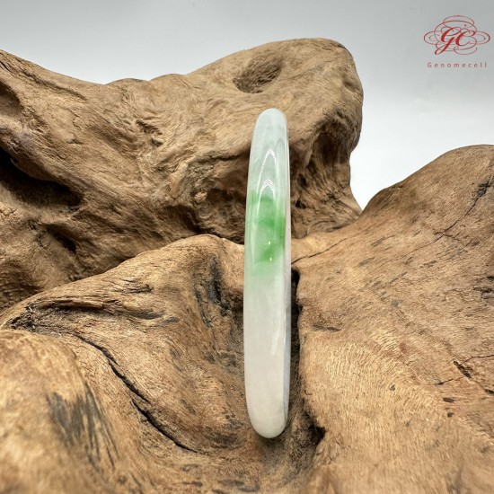  【肌容雪】天然緬甸A貨白底青翡翠美人條手鐲 編號1028(鐲圍57.6mm#18號)