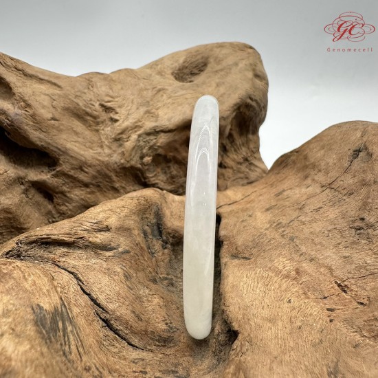  【肌容雪】天然緬甸A貨白底青翡翠美人條手鐲 編號1028(鐲圍57.6mm#18號)