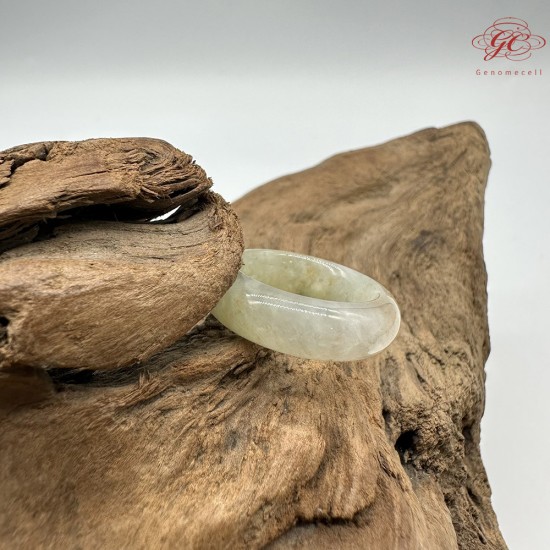 【肌容雪】天然緬甸A貨黃綠翡翠戒圈 編號1029(戒圍16.9mm#10號)