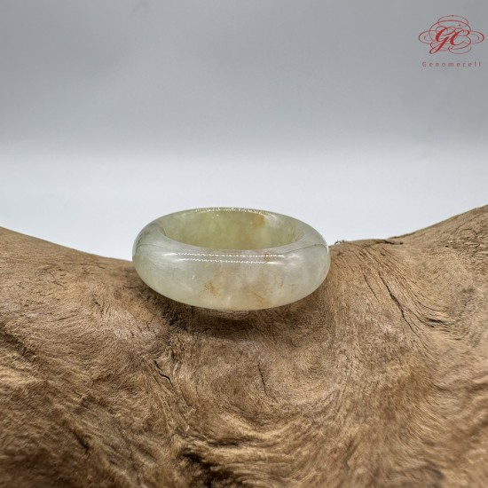 【肌容雪】天然緬甸A貨黃綠翡翠戒圈 編號1029(戒圍16.9mm#10號)