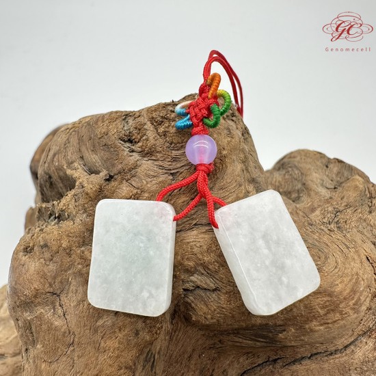  【肌容雪】天然緬甸A貨麻將刻字造型翡翠吊飾 編號1030